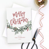 Manuscript Merry kerstBranch Business Holiday Kaart