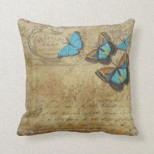  Manuscript, met Butterflies. Kussen