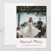 Manuscript met gehuwde en prettige kersthandgeschr feestdagenkaart (Voorkant / Achterkant)