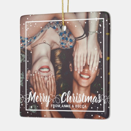 Manuscript met Hart Foto Red Keepomwille Keramisch Ornament (Links)