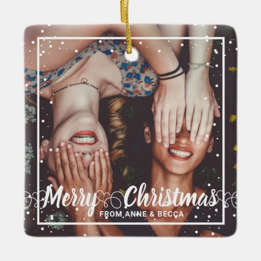 Manuscript met Hart Foto Red Keepomwille Keramisch Ornament (Voorkant)