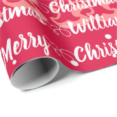 Manuscript met Heart Merry kerstnaam rood Cadeaupapier (Rol Hoek)