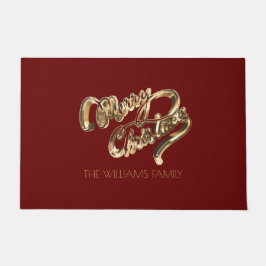 Manuscript met rode en gouden blik, prettige kerst deurmat