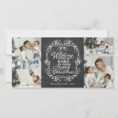 Manuscript Mistletoes van Chalkboard Merry Kerstfo Feestdagenkaart (Voorkant)