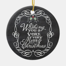 Manuscript Mistletoes van Chalkboard Merry Kerstfo Keramisch Ornament