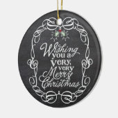 Manuscript Mistletoes van Chalkboard Merry Kerstfo Keramisch Ornament (Links)