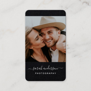 Manuscript Modern Typografie Fotograaf Black Cool Visitekaartje