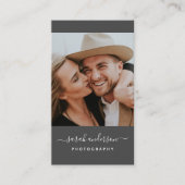 Manuscript Modern Typografie Fotograaf Charcoal Visitekaartje (Voorkant)