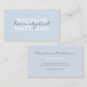 Manuscript moderne Chic Pastel Blue Hair Stylist N Visitekaartje (Voorkant / Achterkant)