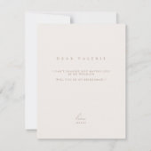 Manuscript Moderne Elegant Bridesmaid-conceptkaart Kaart (Achterkant)