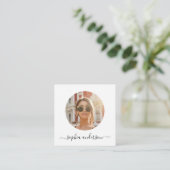 Manuscript Moderne Minimale Eenvoudige Foto Social Contactkaartje (Staand voorkant)