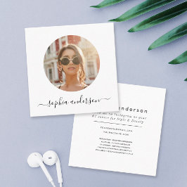 Manuscript Moderne Minimale Eenvoudige Foto Social Contactkaartje