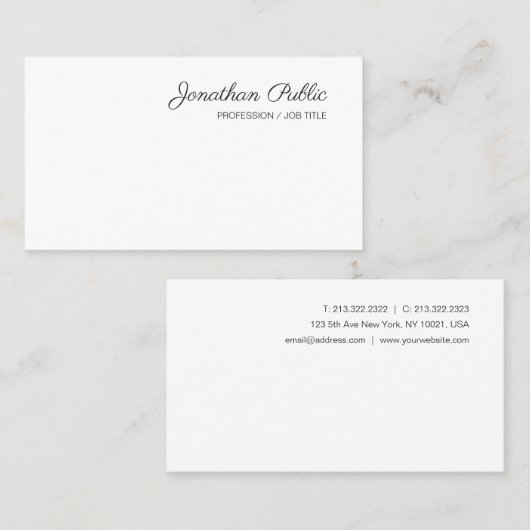 Manuscript Moderne Minimalistische Sjabloon van he Visitekaartje (Voorkant / Achterkant)