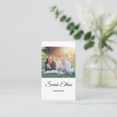 Manuscript Moderne Typografie Fotograaf Business C Visitekaartje (Staand voorkant)