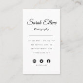 Manuscript Moderne Typografie Fotograaf Business C Visitekaartje (Achterkant)