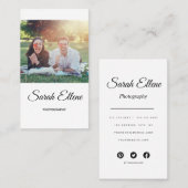 Manuscript Moderne Typografie Fotograaf Business C Visitekaartje (Voorkant / Achterkant)