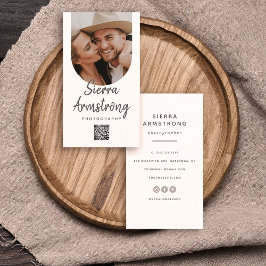 Manuscript Moderne Typografie Fotograaf QR Code Visitekaartje