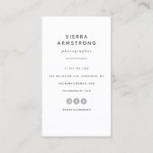 Manuscript Moderne Typografie Fotograaf QR Code Visitekaartje (Achterkant)