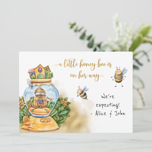 Manuscript Moeder to Bee Zwangerschap Aankondiging (Staand voorkant)