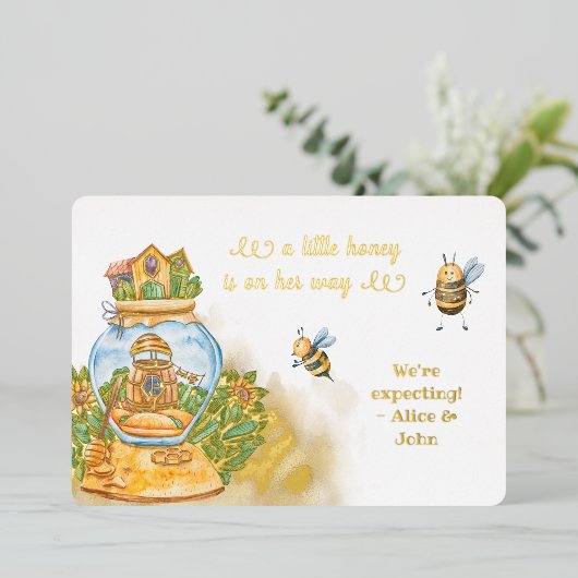 Manuscript Moeder to Bee Zwangerschap Aankondiging (Staand Voorkant)