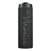 Manuscript Monogram Black Thermal Tumbler Thermosbeker (Voorkant)