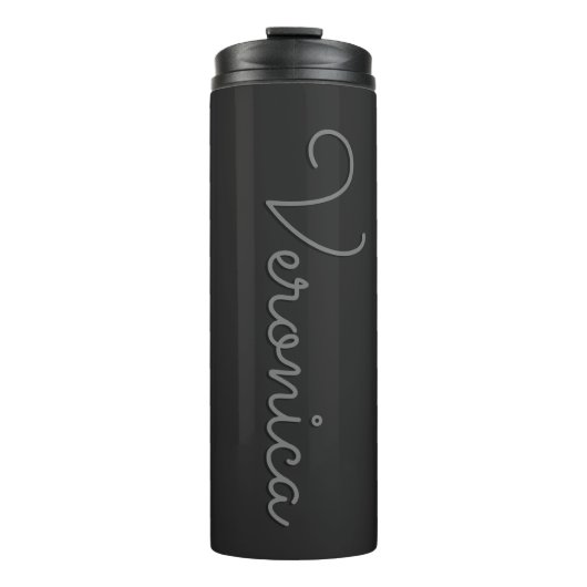 Manuscript Monogram Black Thermal Tumbler Thermosbeker (Voorkant)