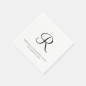 Manuscript Monogram Black White Elegant Wedding Na Servet (Hoek)