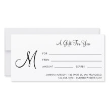 Manuscript Monogram Business Cadeaubon