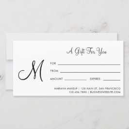 Manuscript Monogram Business Cadeaubon