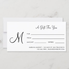 Manuscript Monogram Business Cadeaubon