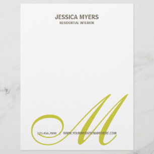 Manuscript Monogram Business Letterhead Persoonlijk Briefhoofd
