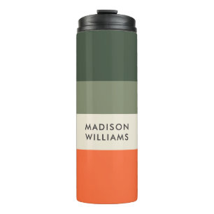 Manuscript Monogram Colorblock Horizontale Stripe Thermosbeker