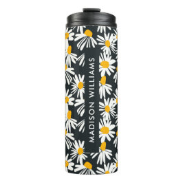 Manuscript Monogram Flowers Thermal Tumbler Thermosbeker
