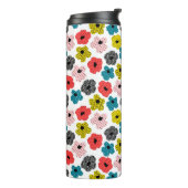 Manuscript Monogram Flowers Thermal Tumbler Thermosbeker (Gedraaid links)