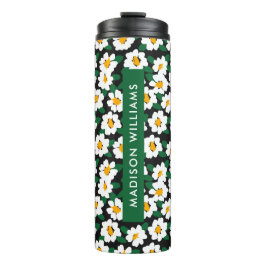 Manuscript Monogram Flowers Thermal Tumbler Thermosbeker