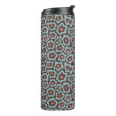 Manuscript Monogram Flowers Thermal Tumbler Thermosbeker (Gedraaid links)