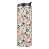 Manuscript Monogram Flowers Thermal Tumbler Thermosbeker (Gedraaid links)