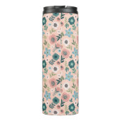 Manuscript Monogram Flowers Thermal Tumbler Thermosbeker (Achterkant)