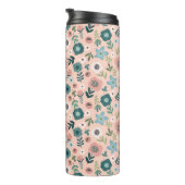 Manuscript Monogram Flowers Thermal Tumbler Thermosbeker (Geroteerd rechts)