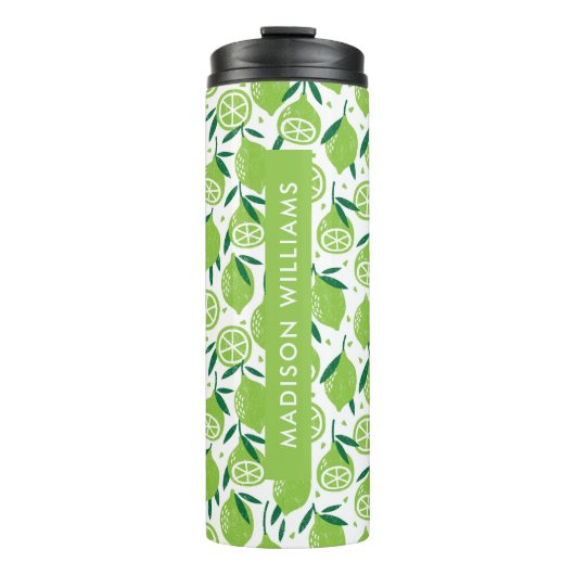 Manuscript Monogram Fruit Thermal Tumbler Thermosbeker (Voorkant)