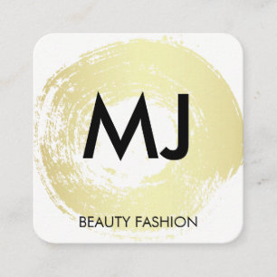 Manuscript Monogram Gold Circular geborsteld Vierkante Visitekaartje