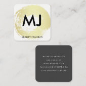 Manuscript Monogram Gold Circular geborsteld Vierkante Visitekaartje (Voorkant / Achterkant)