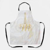 Manuscript Monogram Gold Whisk Marble Swirls Schort (Voorkant)