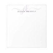 Manuscript Monogram Initialen Naam Minimalistisch  Notitieblok (Voorkant)