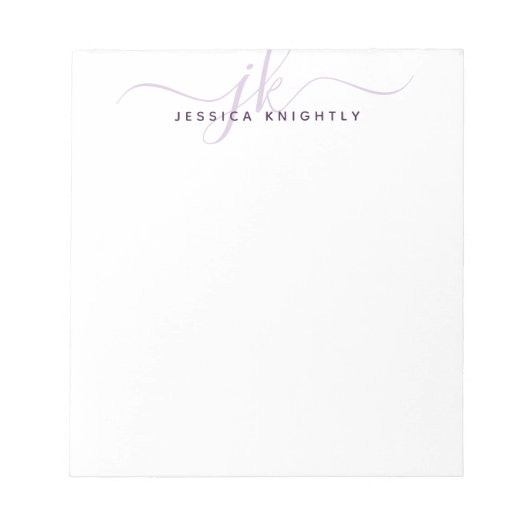 Manuscript Monogram Initialen Naam Minimalistisch  Notitieblok (Voorkant)