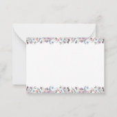 Manuscript Monogram Initialen Paarse bloemen Notitiekaartje (Achterkant)