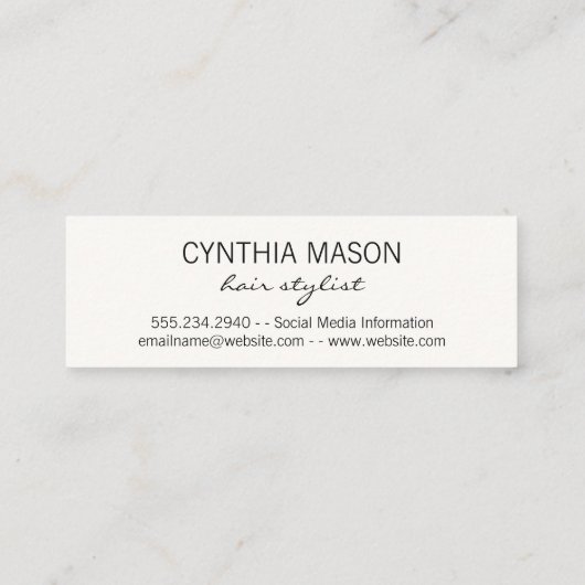 Manuscript monogram / Slank grijs geborsteld Mini Visitekaartje (Achterkant)