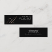 Manuscript Monogram Slim Attorney at of Law Visite Mini Visitekaartje (Voorkant / Achterkant)