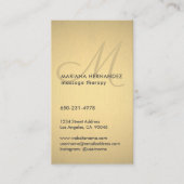 Manuscript Monogram zwart en Gold Faux Folie Verti Afsprakenkaartje (Voorkant)