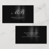 Manuscript monogram zwart grijs patroon visitekaar visitekaartje (Voorkant / Achterkant)